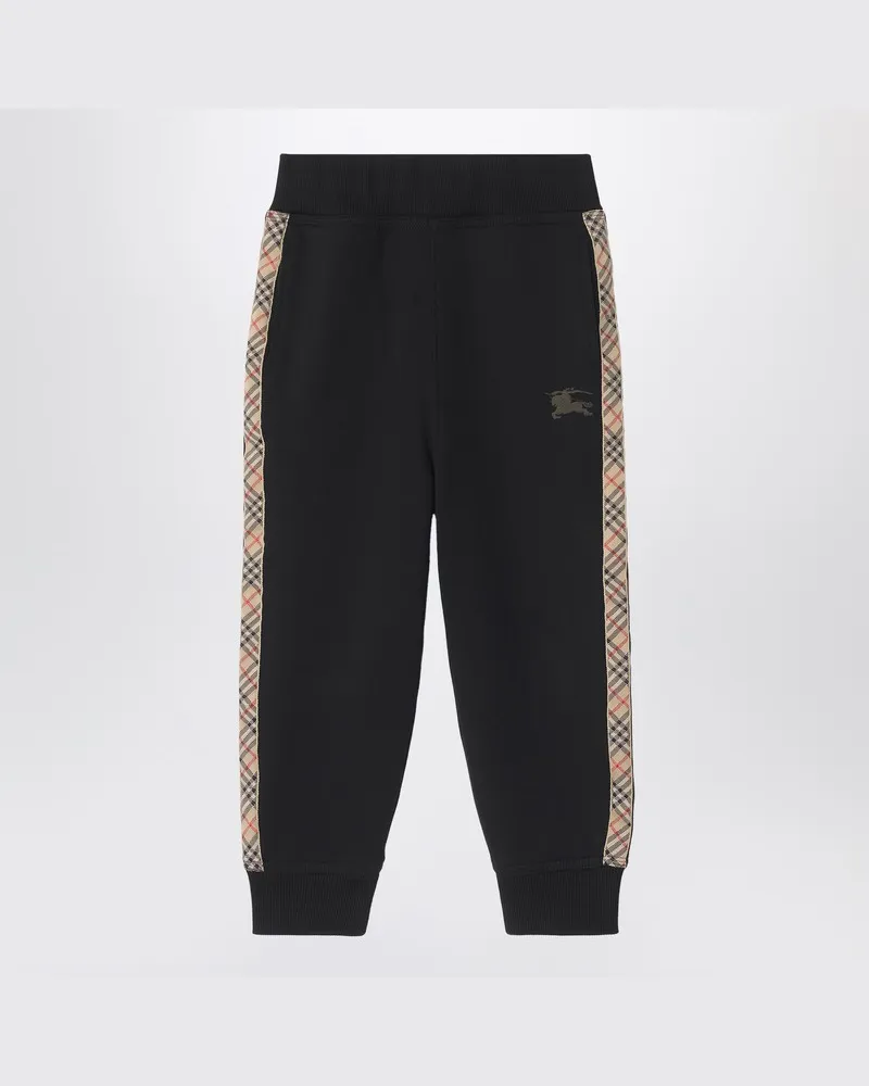 Burberry Schwarze Jogginghose mit Karomuster Schwarz