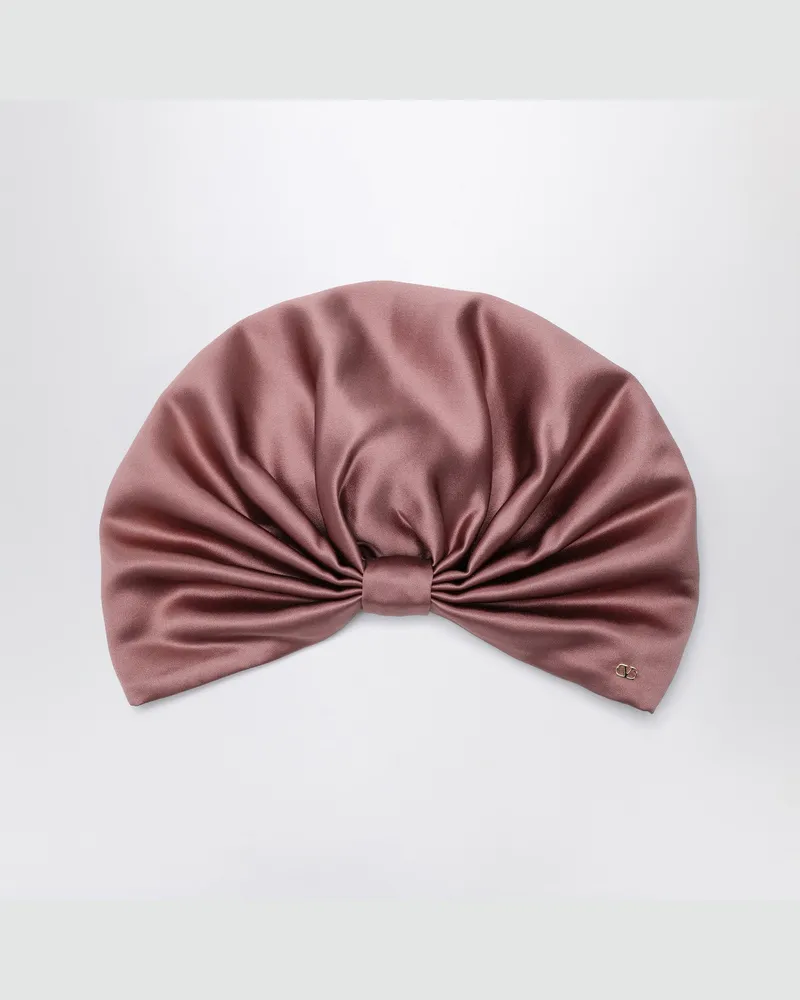 Valentino Garavani Altrosafarbenes Turbantuch aus Seide Pink
