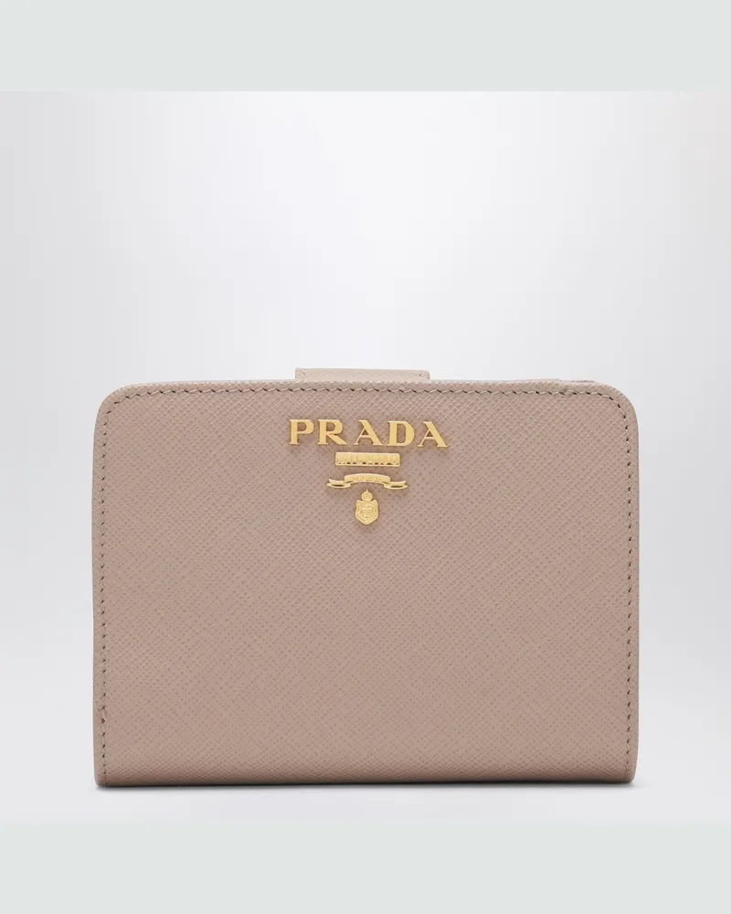 Prada Kleines puderrosa Saffiano Portemonnaie 