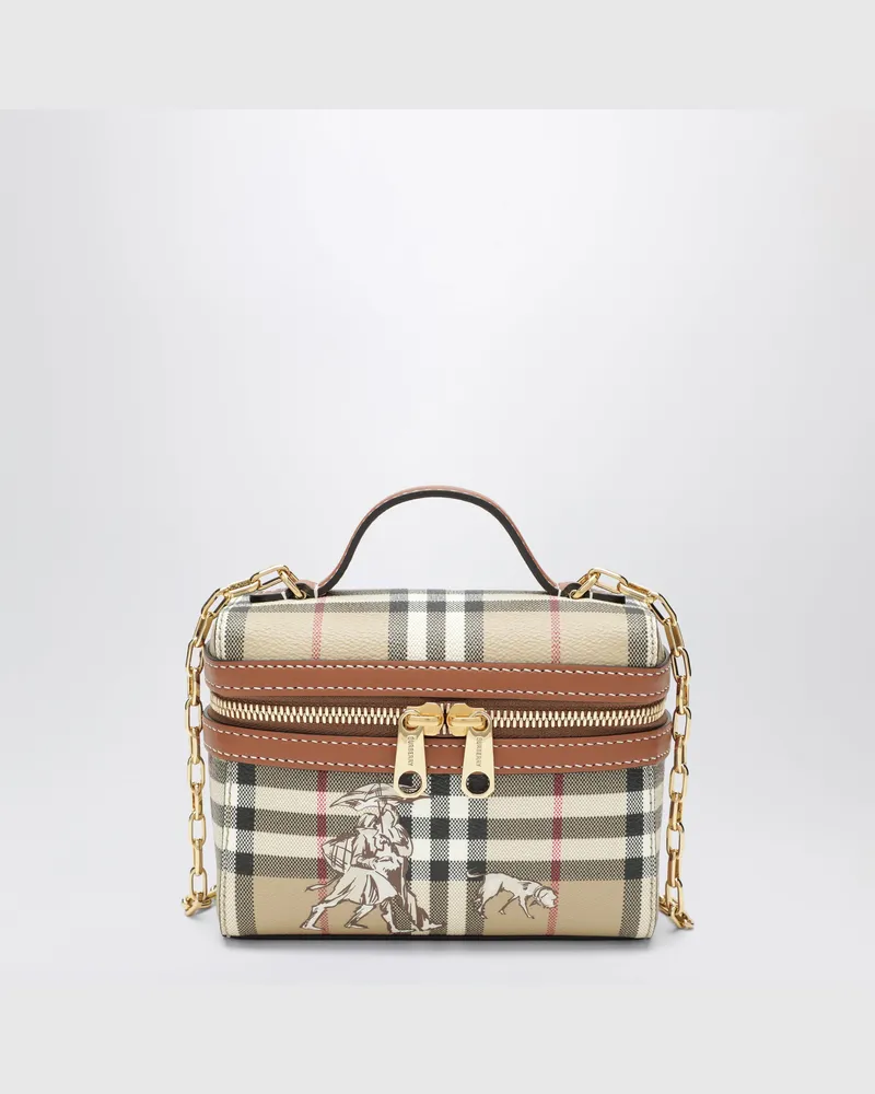 Burberry Beige Check Mates Mini-Vanity-Tasche Beige