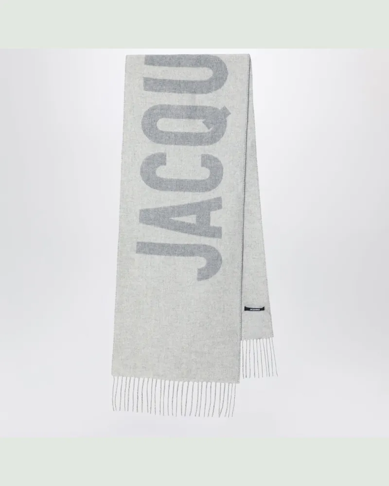 Jacquemus Grauer Wollschal mit Logo Grey