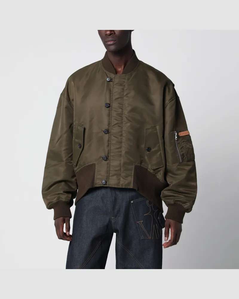 J.W.Anderson Übergroße Bomberjacke aus militärgrünem Nylon Green