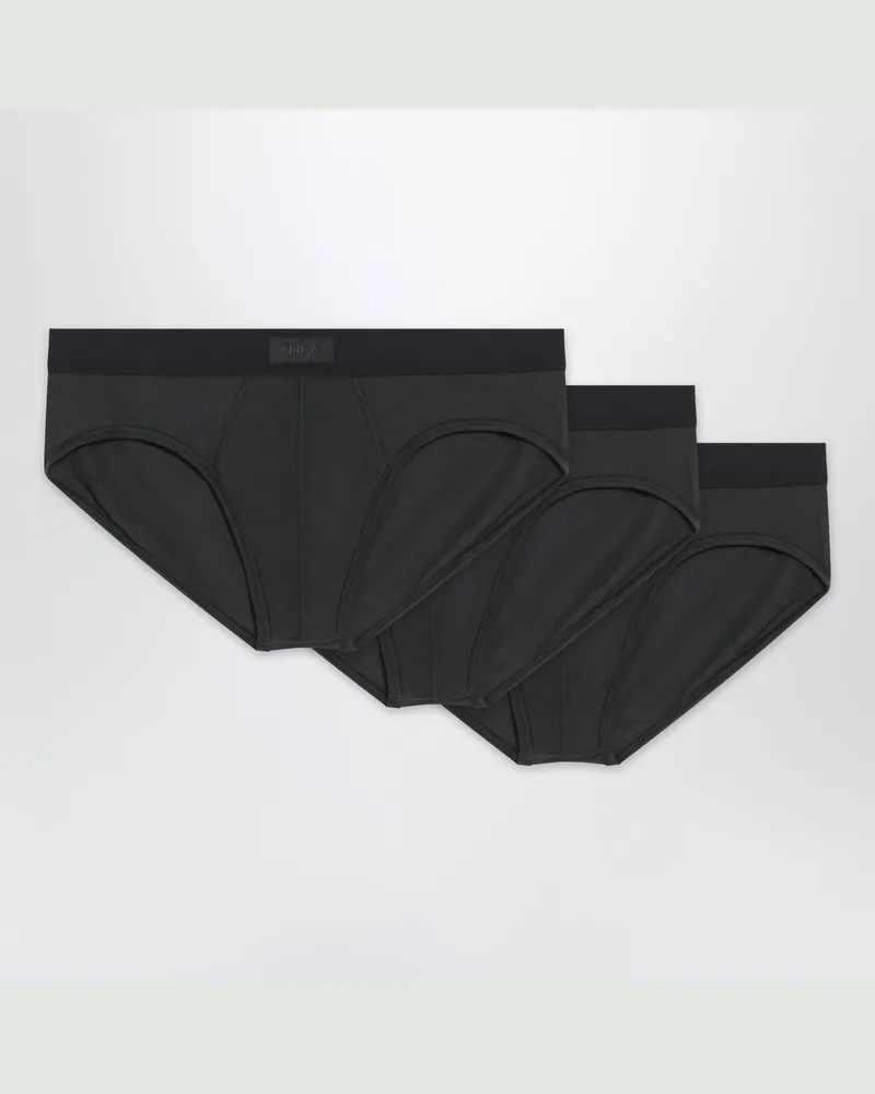 SKIMS 3er-Set schwarze Slips aus Stretch-Baumwolle Black