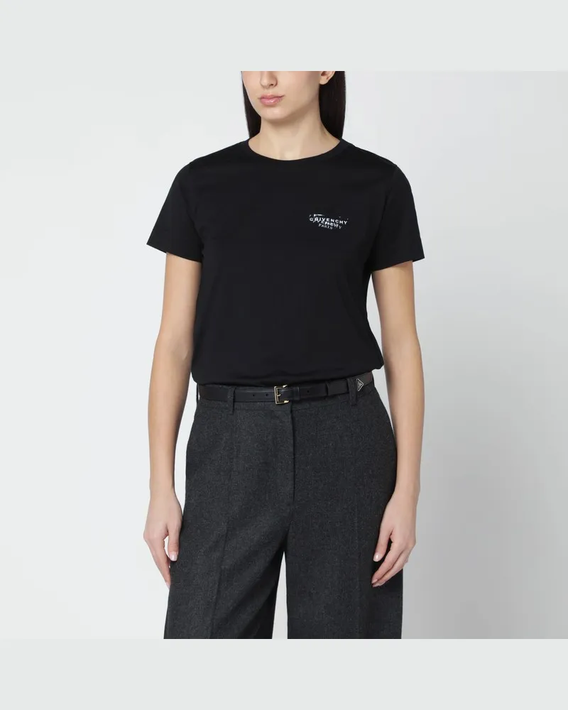 Givenchy Schwarzes T-Shirt mit -Stamp-Print Schwarz