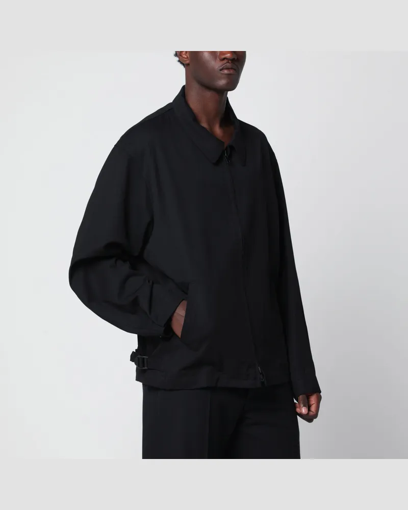 adidas Schwarze Jacke aus Wollmischung mit Reißverschluss Black