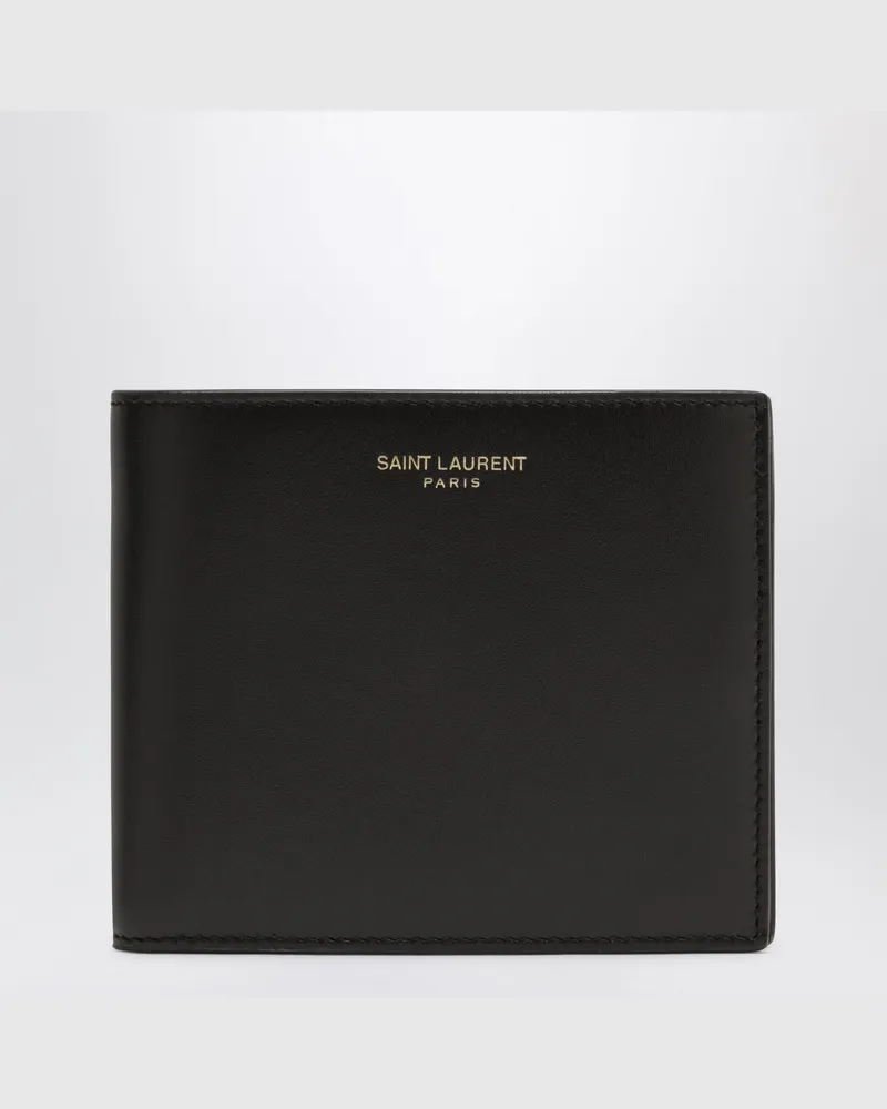 Saint Laurent East/West Geldbörse aus Leder in Braun und Bordeaux Black