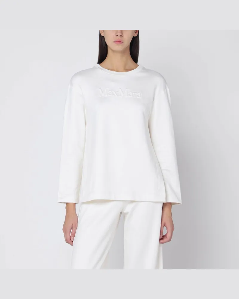 Max Mara Weißes Sweatshirt aus Seidenmischung Weiß