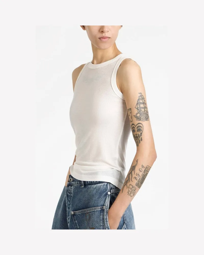 J.W.Anderson Weißes geripptes Tanktop aus Modal Weiß