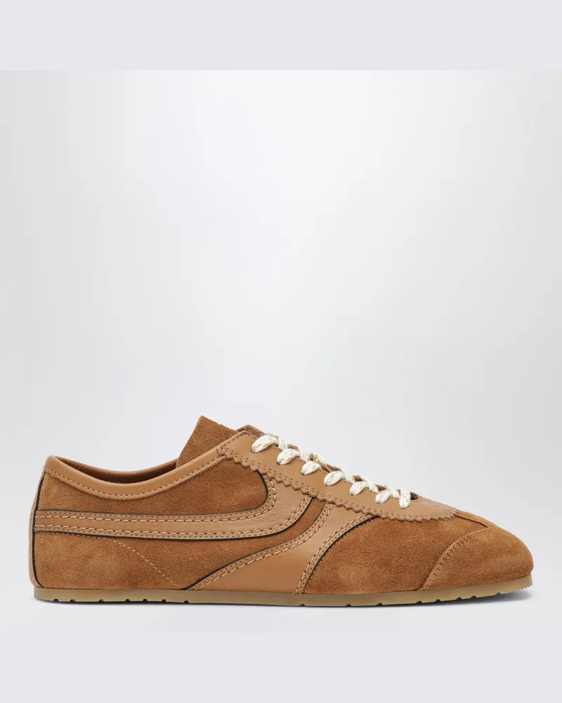 Dries van Noten Braune Sneaker aus Leder und Wildleder 