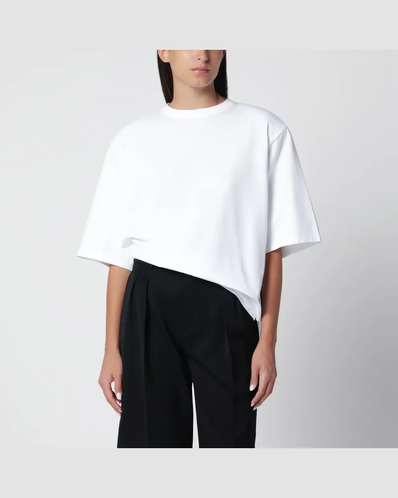 FRANKIE Shop Weißes Oversize-T-Shirt mit strukturierten Schultern White