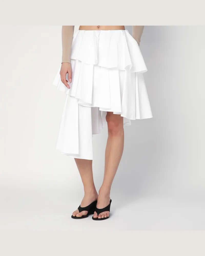 Alaïa Asymmetrischer weißer Rock aus Baumwolle Weiß