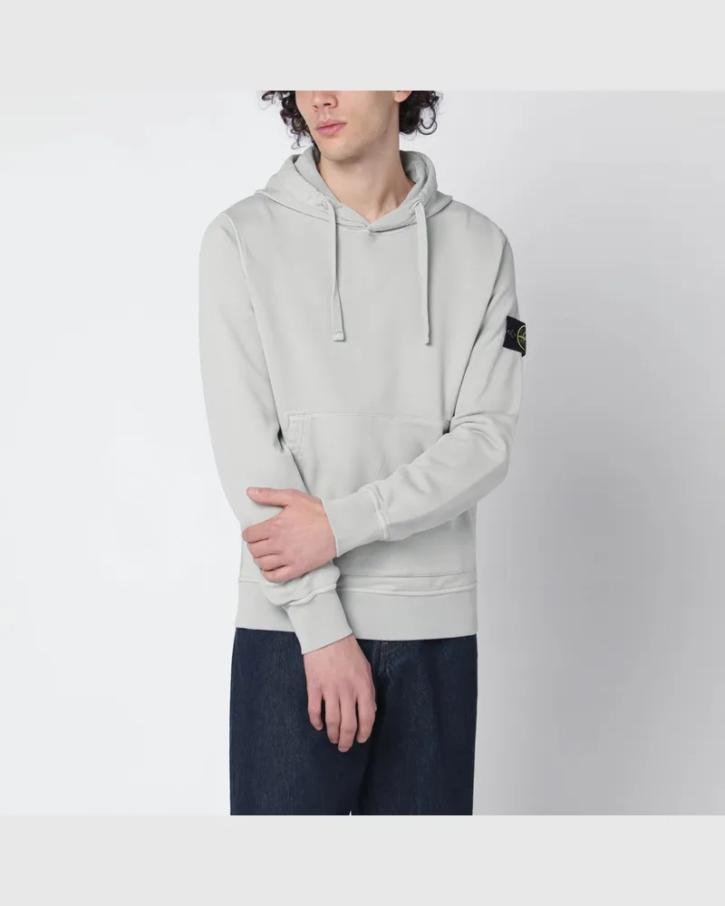 Stone Island Perlgrauer Baumwoll-Hoodie Grey