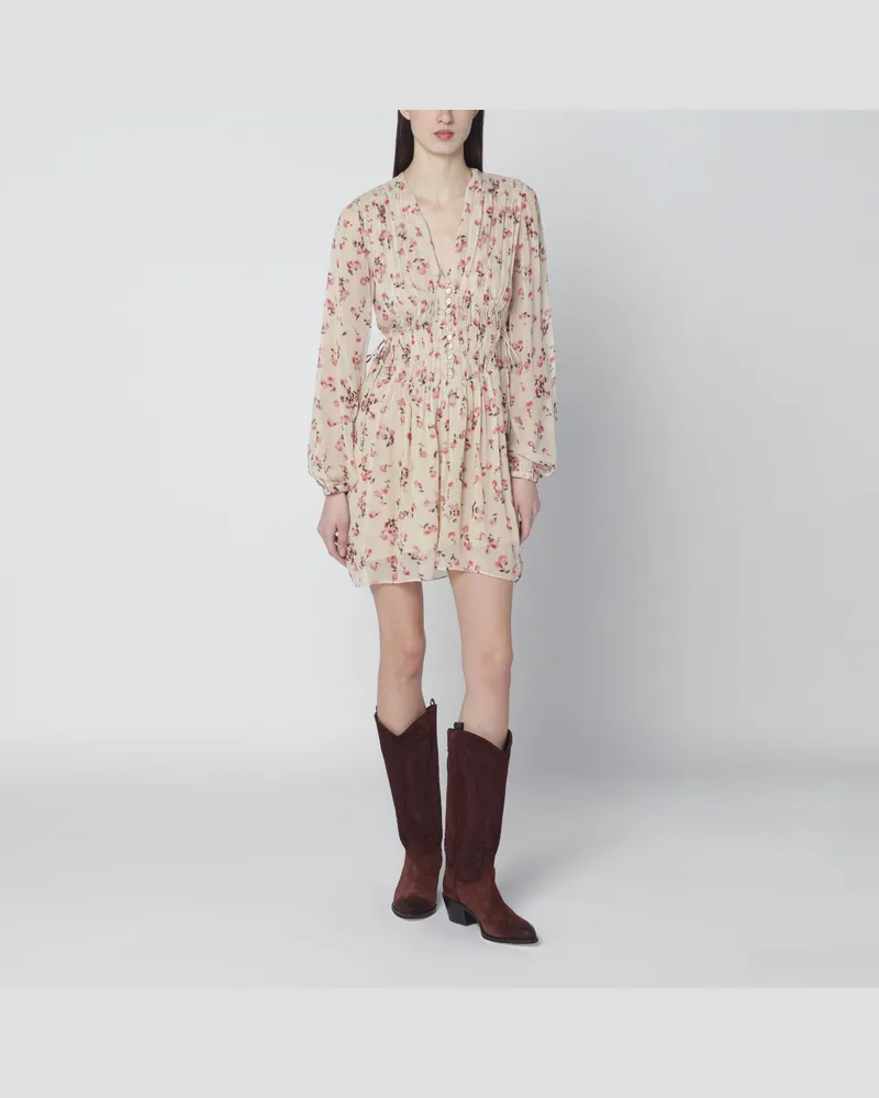 Isabel Marant Loriena Kleid in Beige mit floralem Print Beige