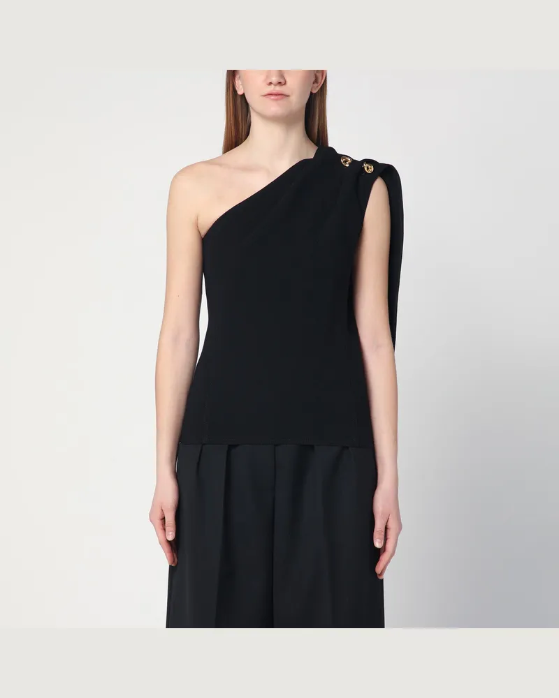 Bottega Veneta Schwarzes Top aus Crêpe aus Viskose und Wolle Black