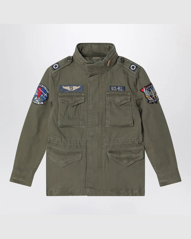 Ralph Lauren Militärjacke aus olivgrünem Baumwollcanvas Green