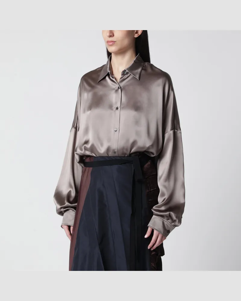 Dries van Noten Hemd Taupe Farbe aus Seide Grey
