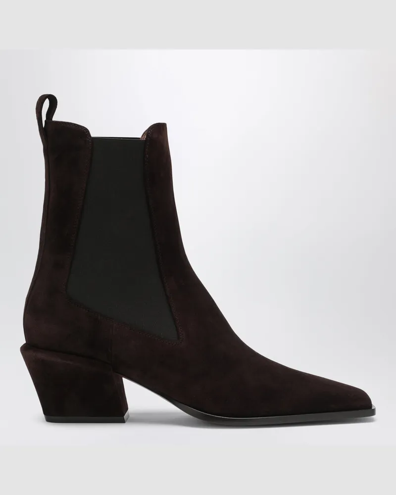 Paris Texas Bettina Stiefel aus Veloursleder in Schokoladenbraun Brown