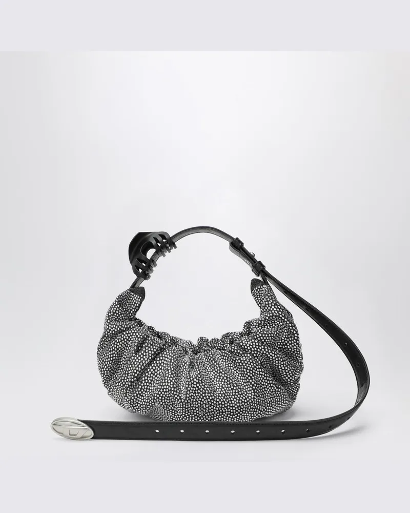 Diesel Grab-D Hobo-Tasche S mit Strasssteinen Schwarz