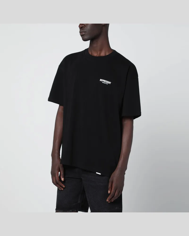REPRESENT Schwarzes Baumwoll-T-Shirt mit Logo Black