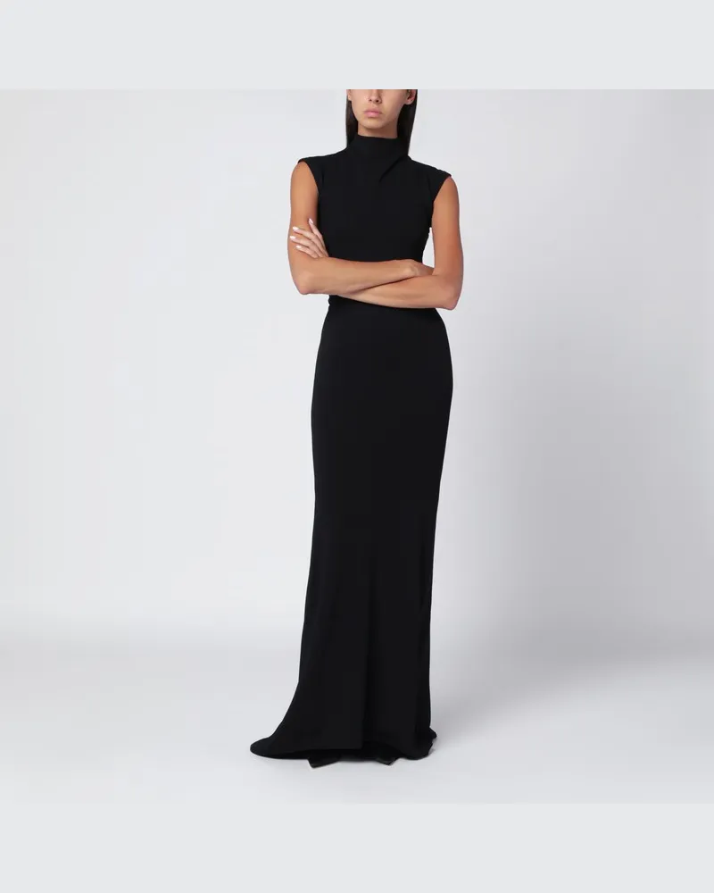 Jacquemus Schwarzes Alba-Kleid mit Raffung Schwarz