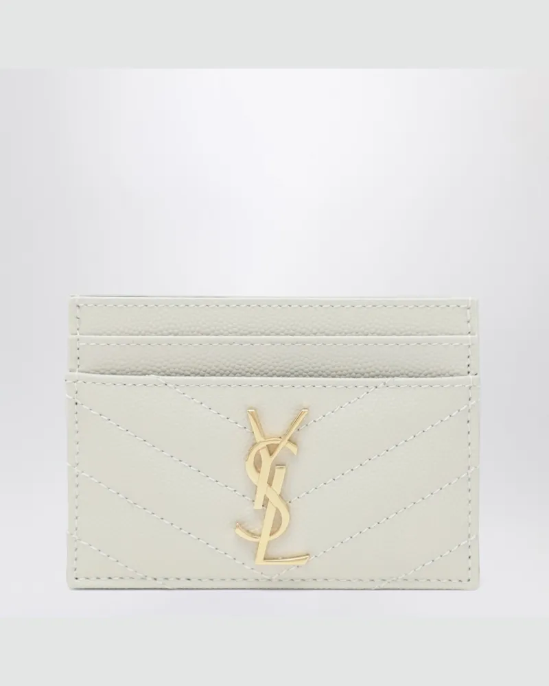 Saint Laurent Cassandre Kartenetui in Creme Beige