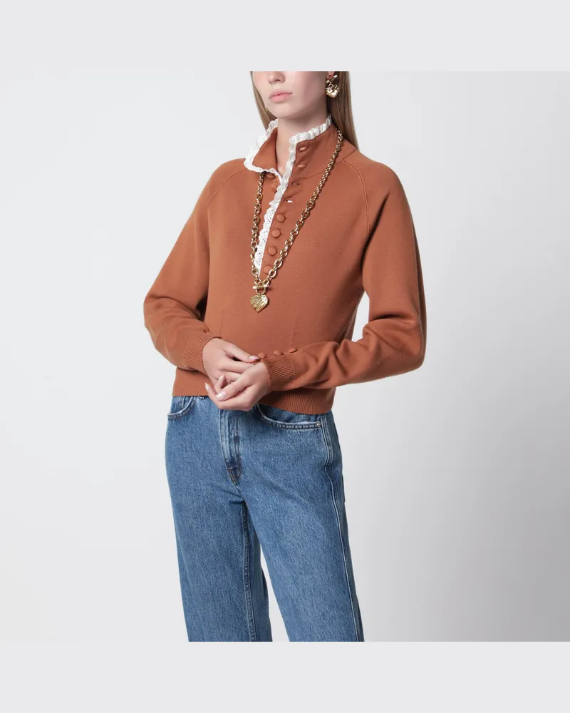 Chloé Wollpullover in Cognacfarbe Brown
