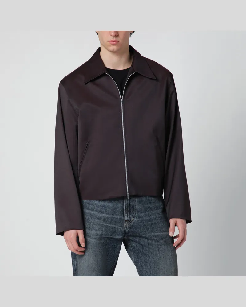 Our Legacy Traubenfarbene Jacke mit Reißverschluss aus Formflex-Gewebe Red