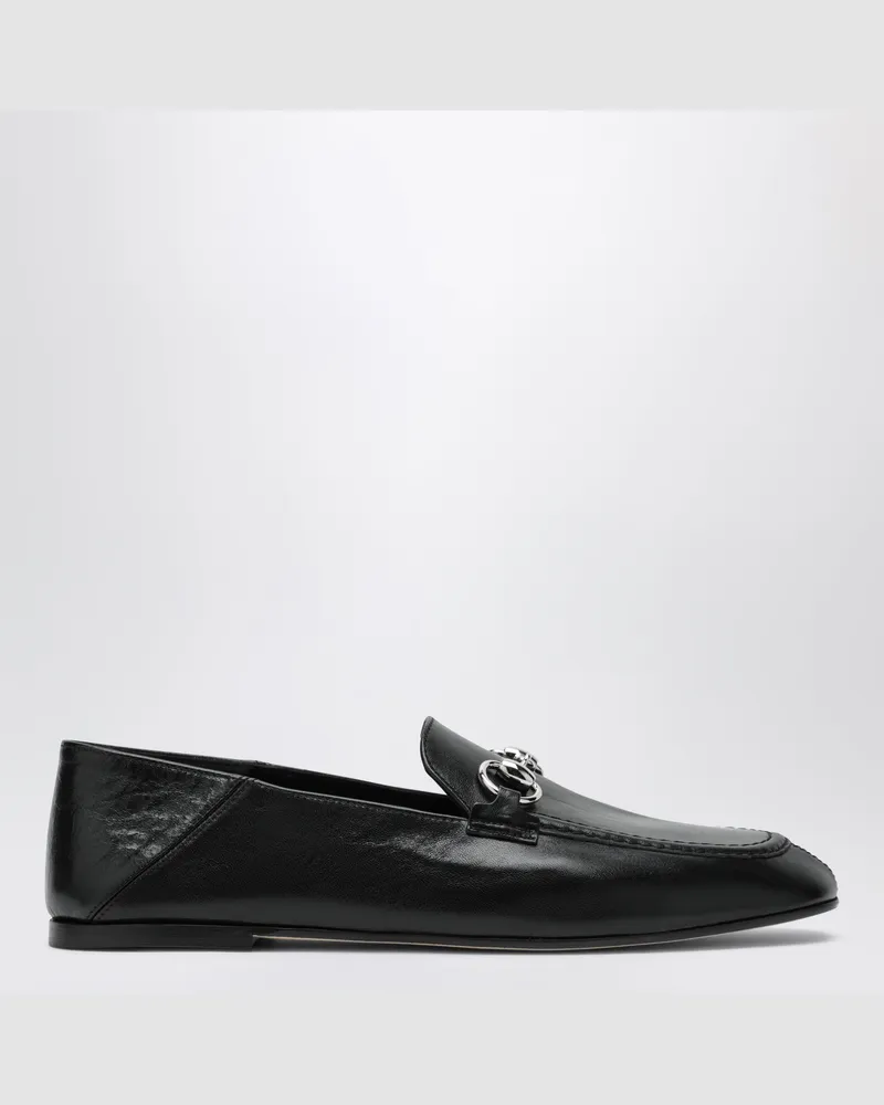 Gucci Jordaan Loafer aus weichem Leder in Schwarz Black