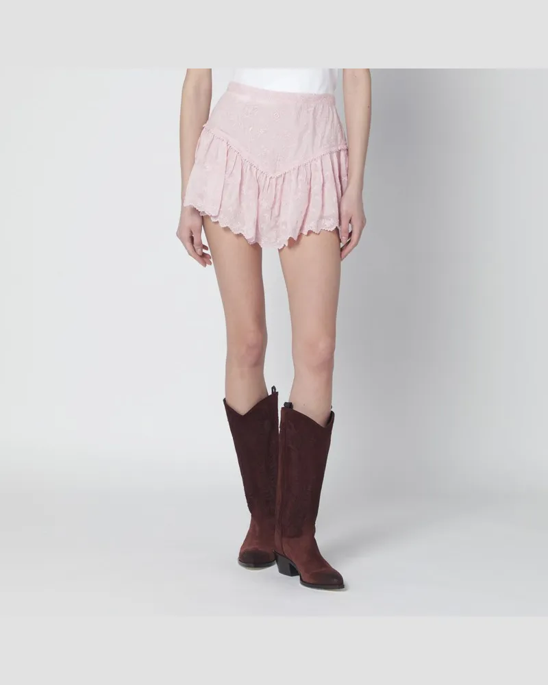 Isabel Marant Zoelia Shorts in Hellrosa mit Stickereien Rosa