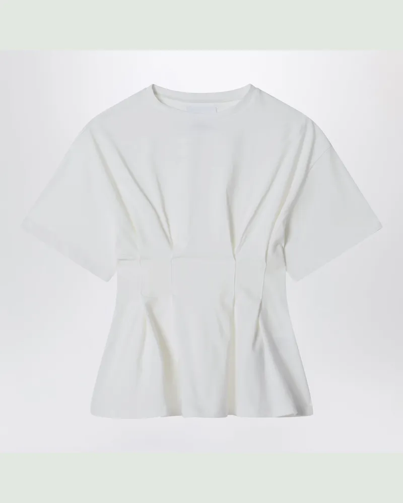 DOUUOD Calendula elfenbeinfarbenes Baumwoll-T-Shirt White