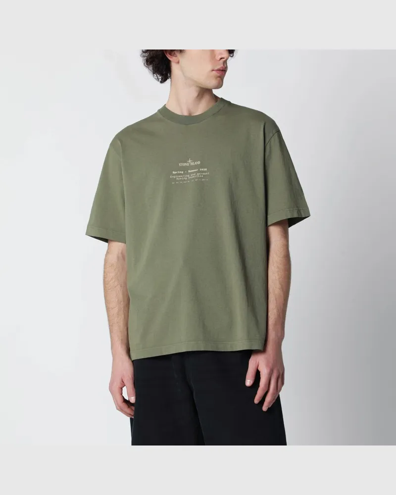 Stone Island Militärgrünes T-Shirt mit regulärer Passform Grün