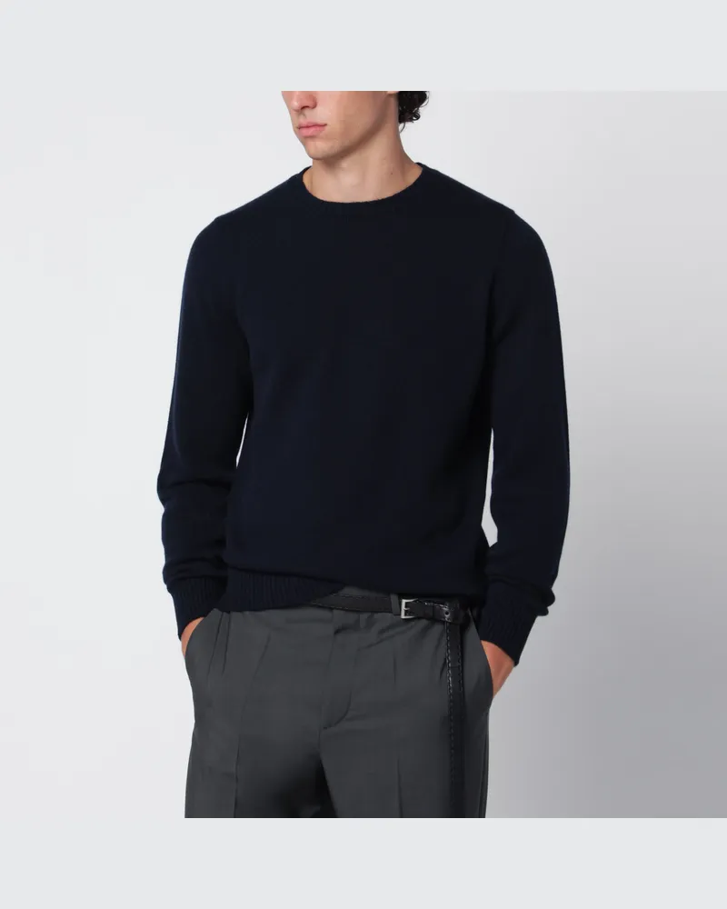 Drumohr  Navyblauer Rundhalspullover aus Kaschmir Blue