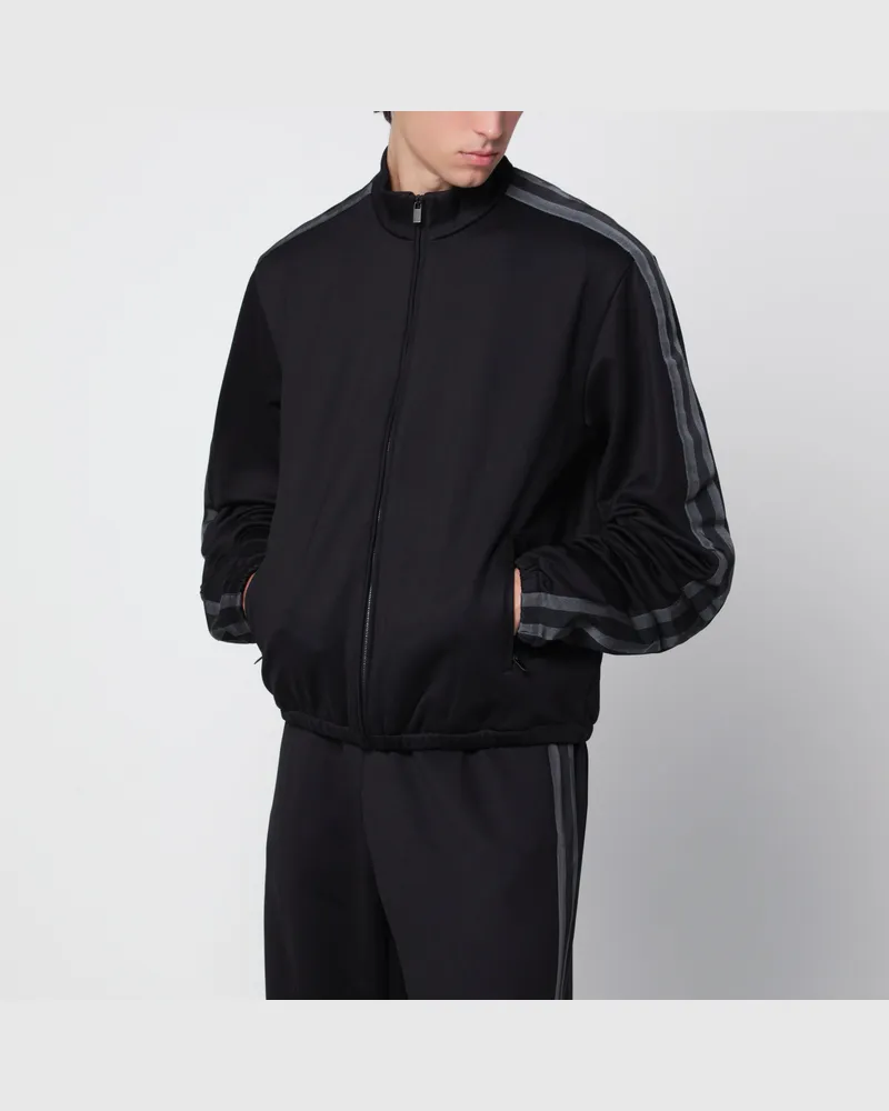 Gucci Schwarze Jacke mit Reißverschluss aus Baumwollmischjersey Black