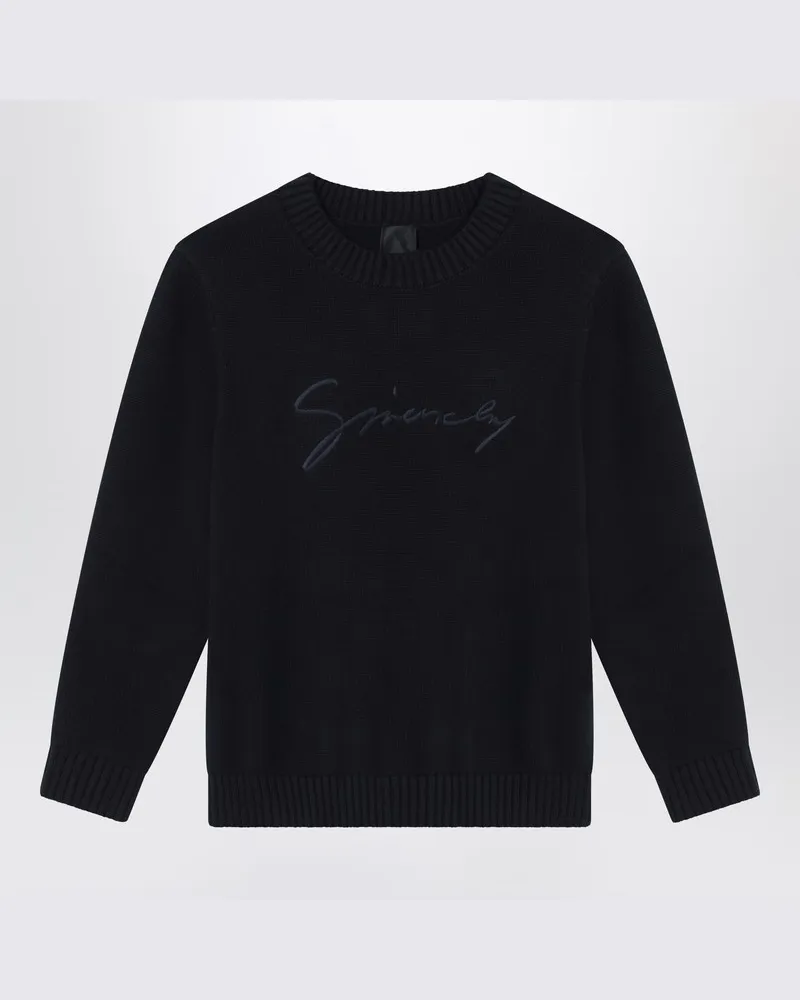 Givenchy Blauer Baumwoll-Kaschmir-Pullover Blau