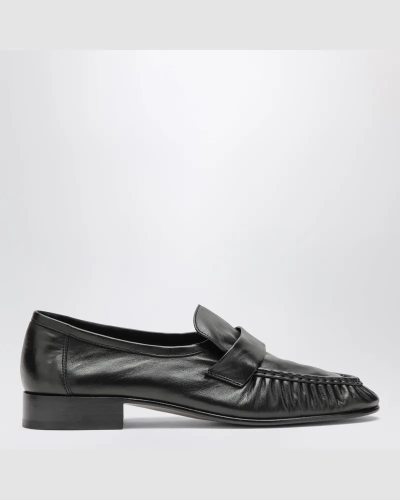The Row Schwarze Soft Loafer aus Nappaleder Black