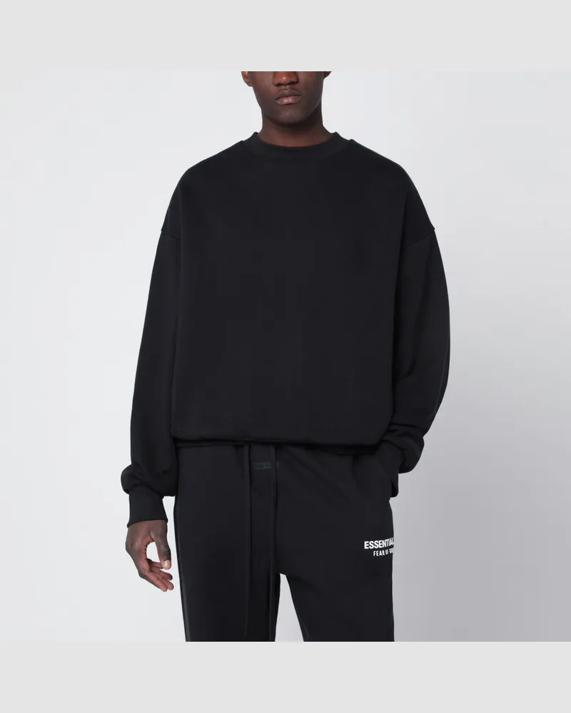 Fear of God Schwarzes ausgewaschenes Sweatshirt mit Rundhals Schwarz