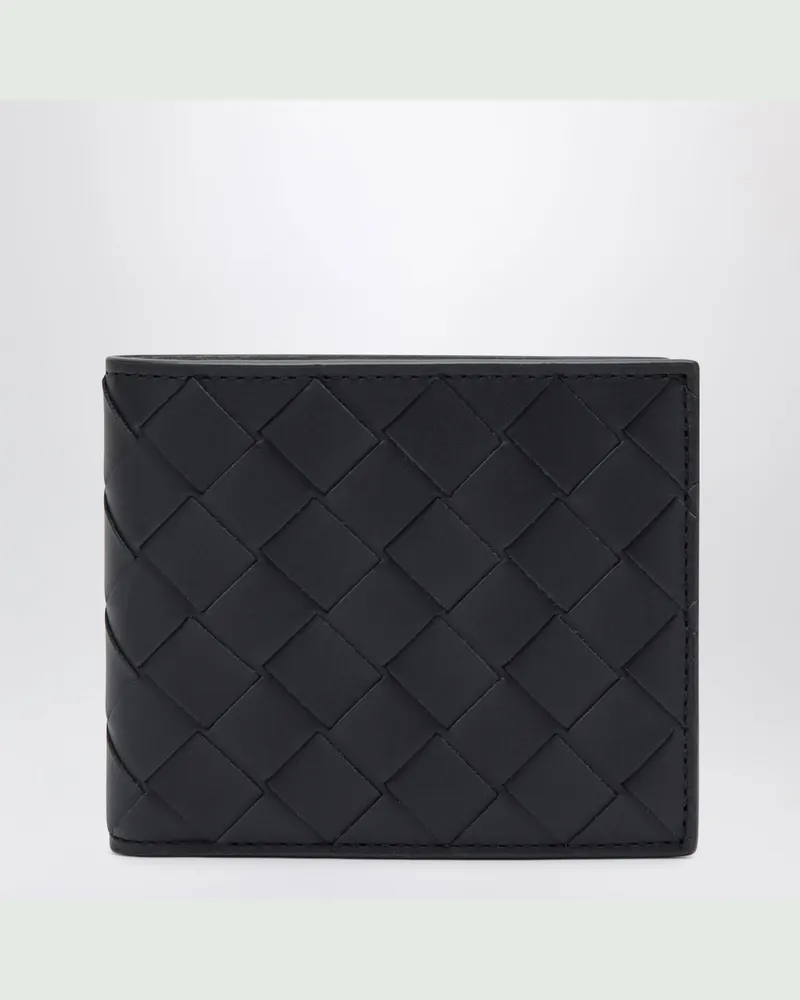 Bottega Veneta Bi-fold Geldbörse in Nachtblau/Grau aus Intrecciato Multicolor