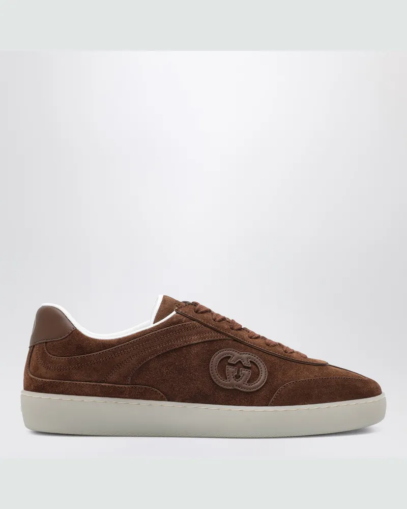 Gucci Braune G75-Sneaker aus Wildleder Brown