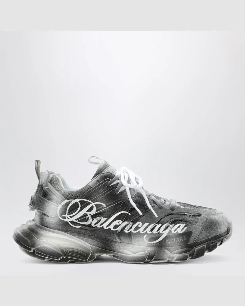 Balenciaga Track Stencil Logo Sneaker in Schwarz/Weiß Black