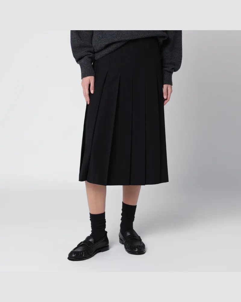 Dunst Schwarzer Plisseerock Black