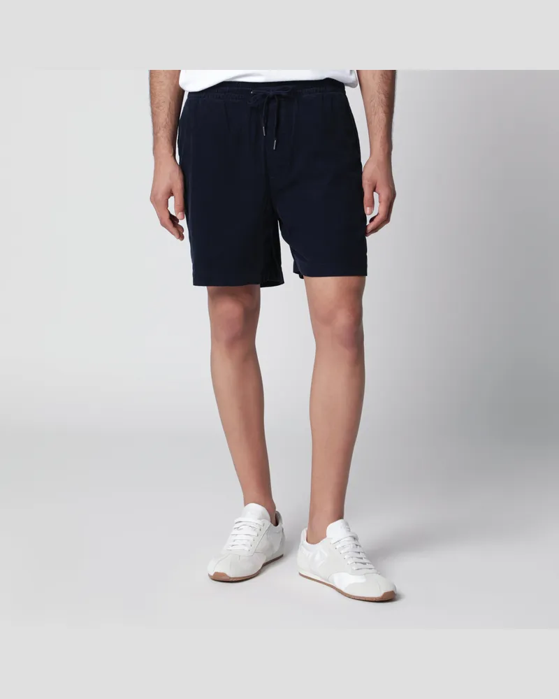Ralph Lauren Marineblaue gerippte Shorts Classic-Fit Blue