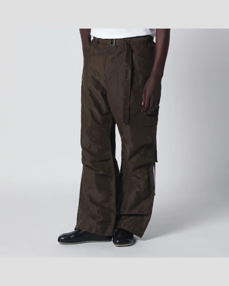 Sacai Khakigrüne Cargo-Hose aus Nylon 
