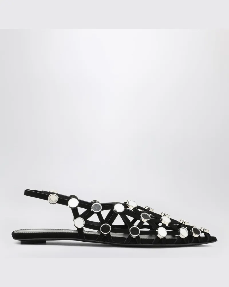 ATTICO Schwarze Ballerina Grid Schwarz