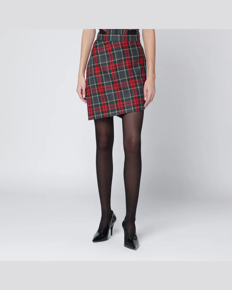 Vivienne Westwood Minirock aus Wolle mit Tartanmuster Red
