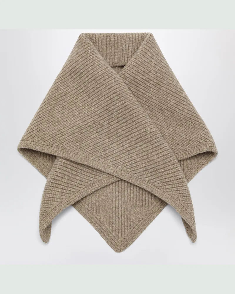 Studio Nicholson Pythagoras-Schal in Haferflockenfarbe aus Merinowolle Beige