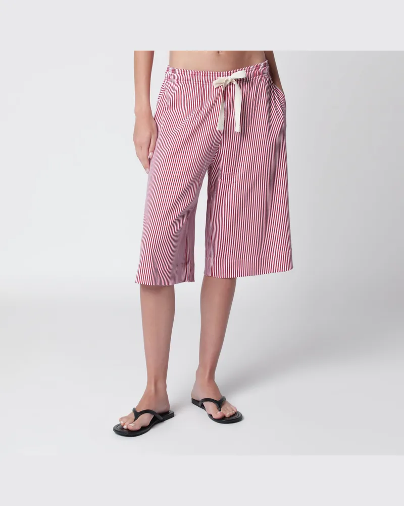 Jacquemus Rot-weiß gestreifte Bermudashorts Red