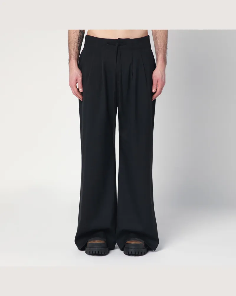 Entire Studios Weite schwarze Hose aus Wollmischung Black