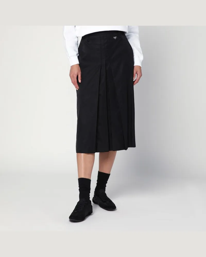 Prada Schwarzer Rock aus Re-Nylon Schwarz