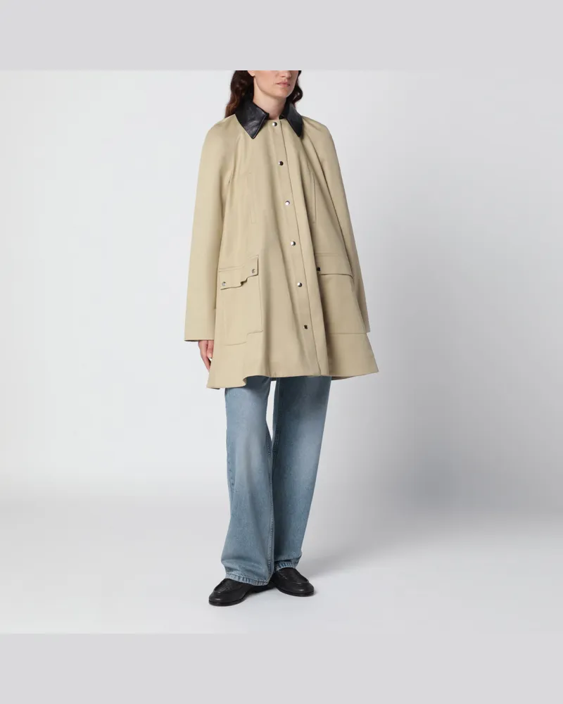 CORDERA Voluminous camel cotton coat Beige