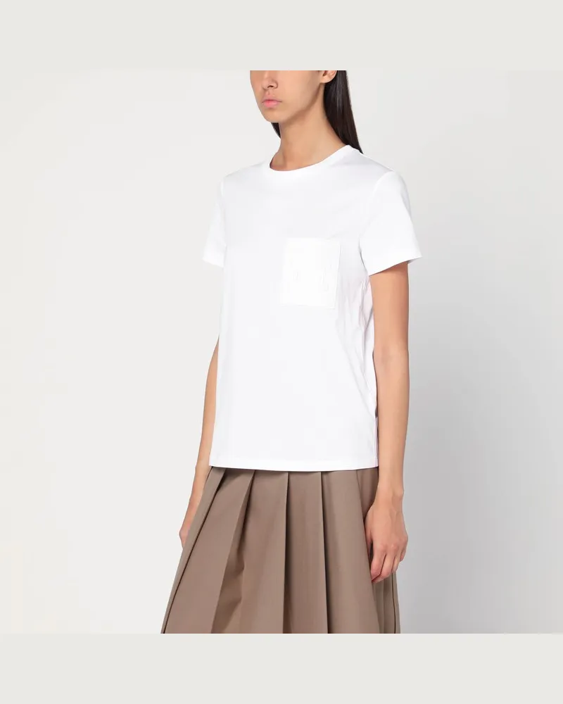 Max Mara Weißes T-Shirt aus Baumwolle Schwarz